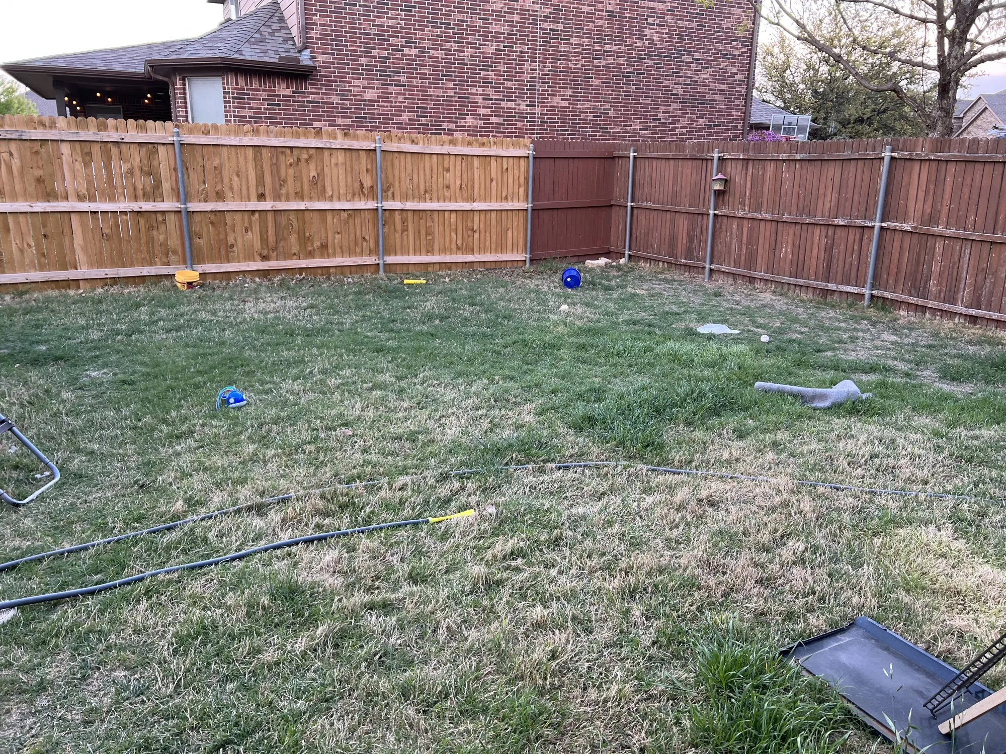 Backyard before pool construction